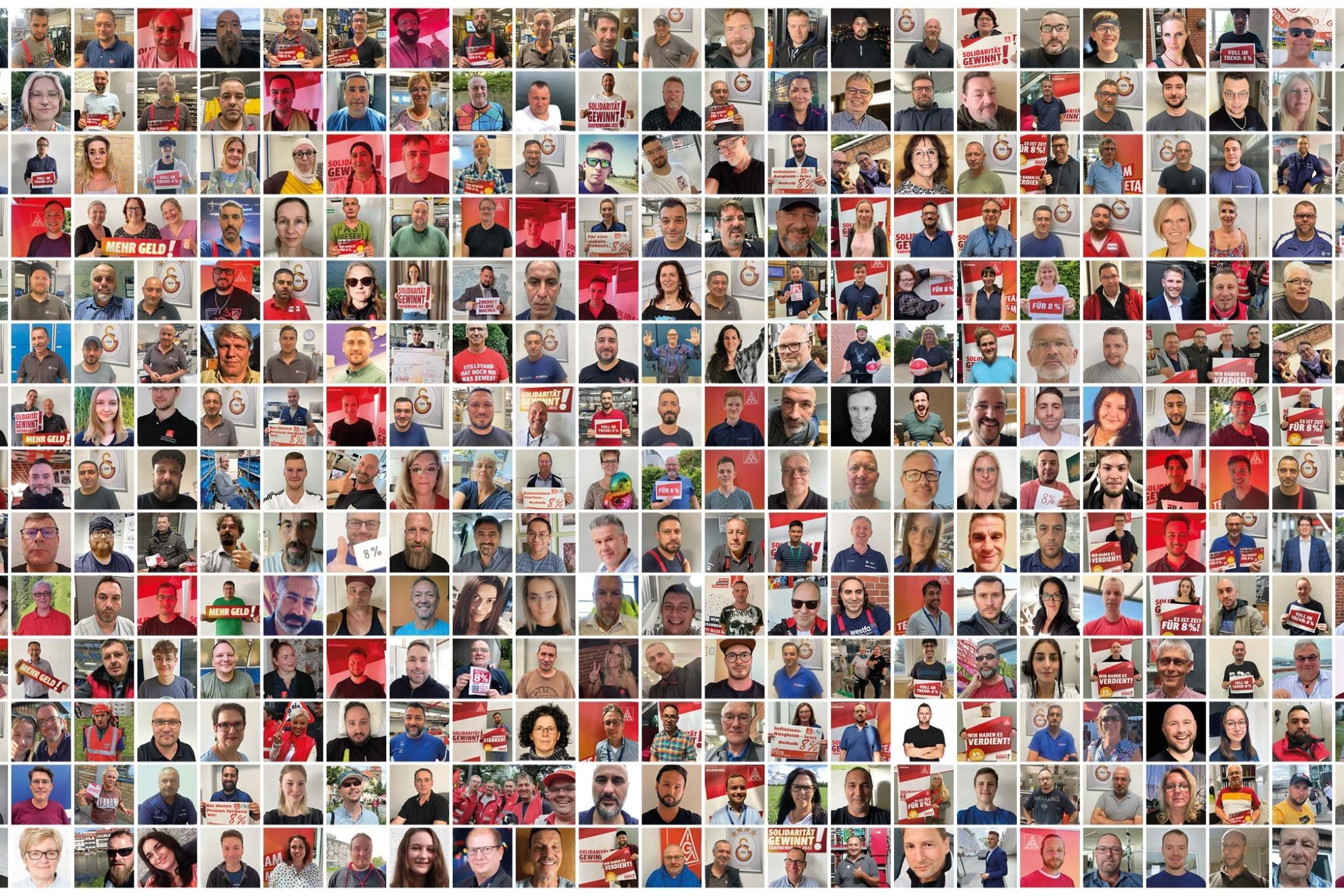 Fotoaktion „Gesicht zeigen!“ zur Metall-Tarifrunde 2022