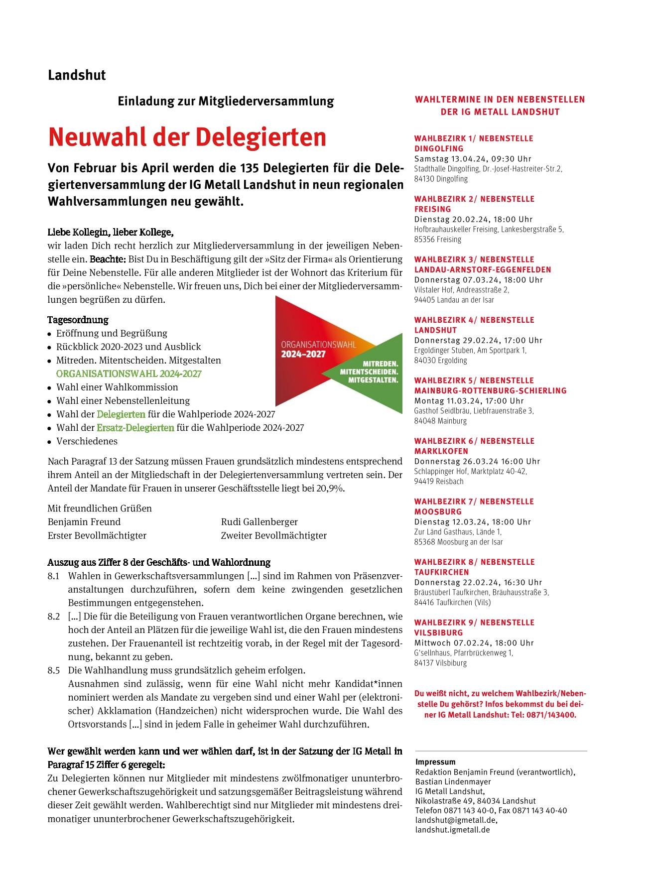 Übersicht Nebenstellenversammlungen gesamt 2024